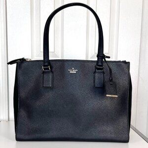 Kate Spade Cameron Street Jensen Tote Handbag Black with Striped Interior